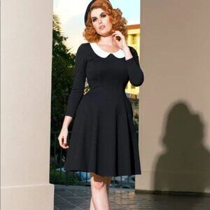 PINUP COUTURE Madison Black Peter Pan Collar Dress Size XL